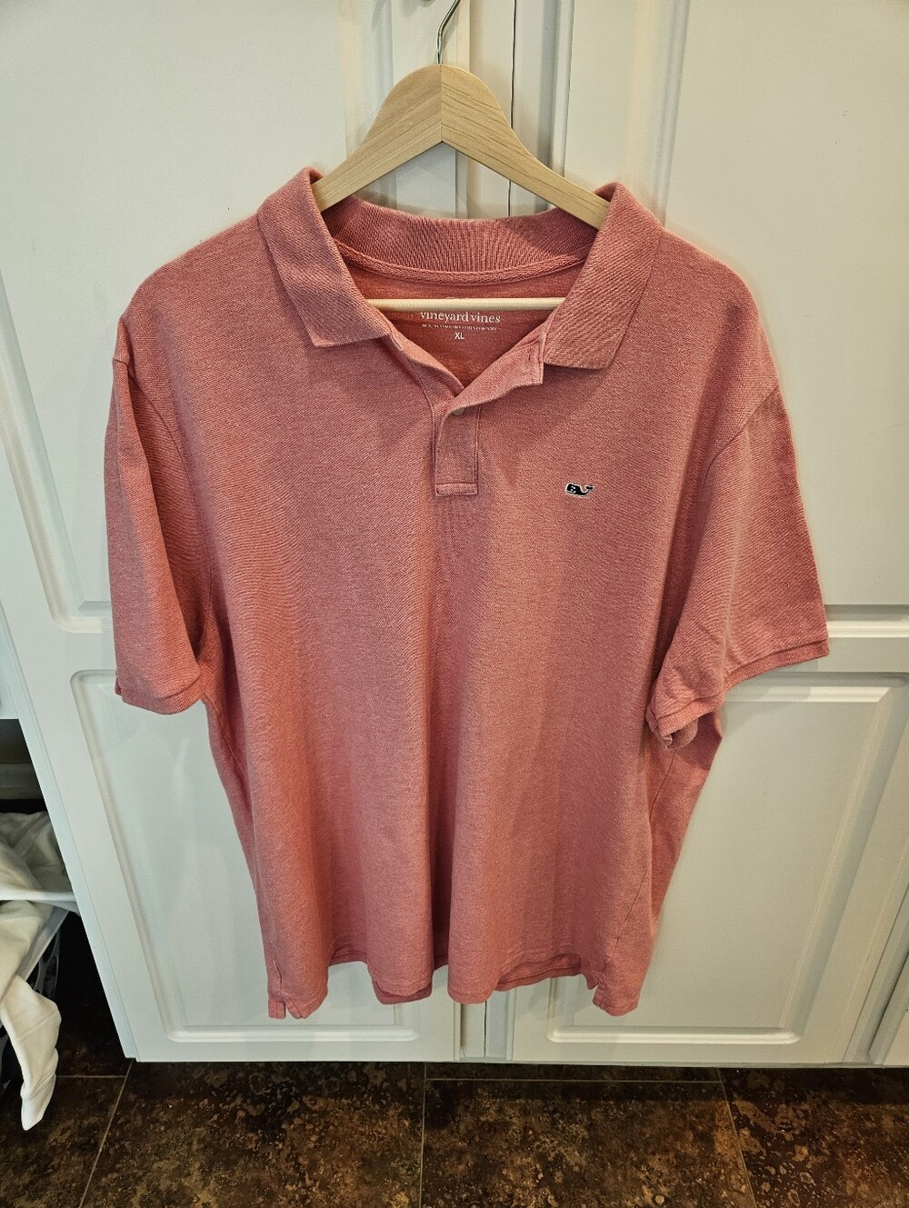 Vineyard Vines Men's XL Heathered Salmon Performance Polo Stretch Preppy Classic